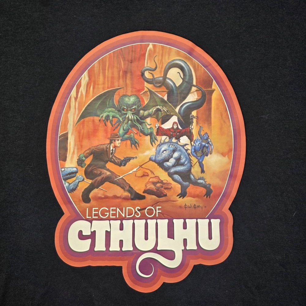 Legends Of Cthulhu Graphic T-Shirt Men's Large Black Fantasy‎ Horror